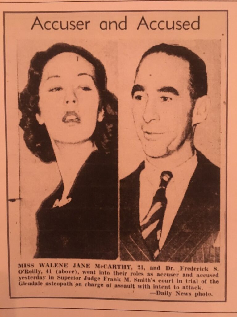 Dr. Patrick O'Reilly and Miss McCarthy, who he was found guilty for sadistically attacking